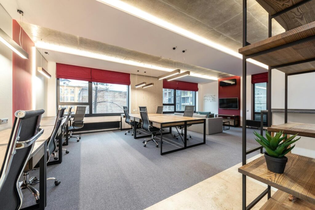 Spacious and clean commercial office space after Pro-Care commercial cleaning service